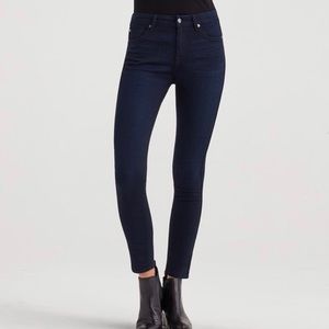 7 For All Mankind Dark Wash High Waist Skinnys 24